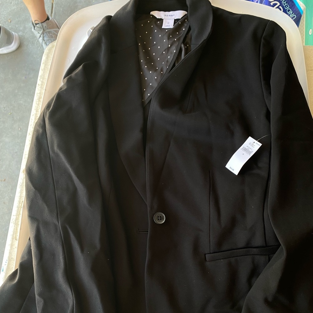 Black Womens work blazer size M old Navy Brand